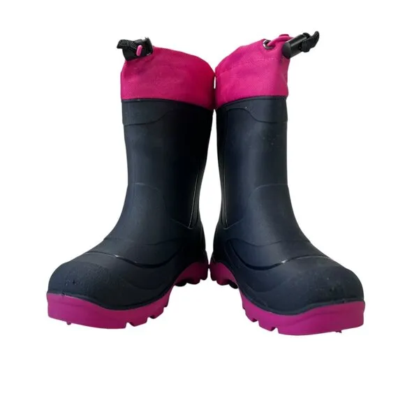 Kamik Snobuster 1 Navy Magenta WP Insulated Rain Boots Youth Girl's Size 12 K