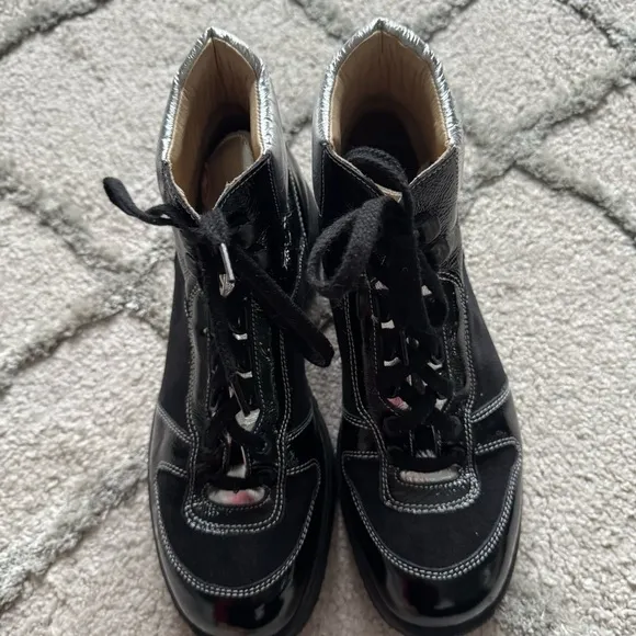 Kandahar black combat boots lace up Urban Hikers silver 38 / 7.5