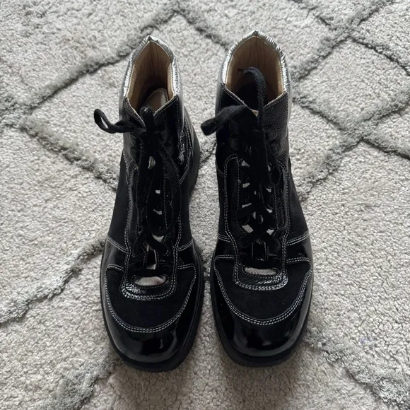 Kandahar black combat boots lace up Urban Hikers silver 38 / 7.5
