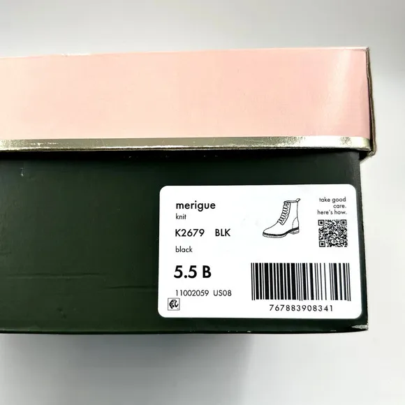 Kate spade new york Merigue Knit Combat Boots Size 5.5