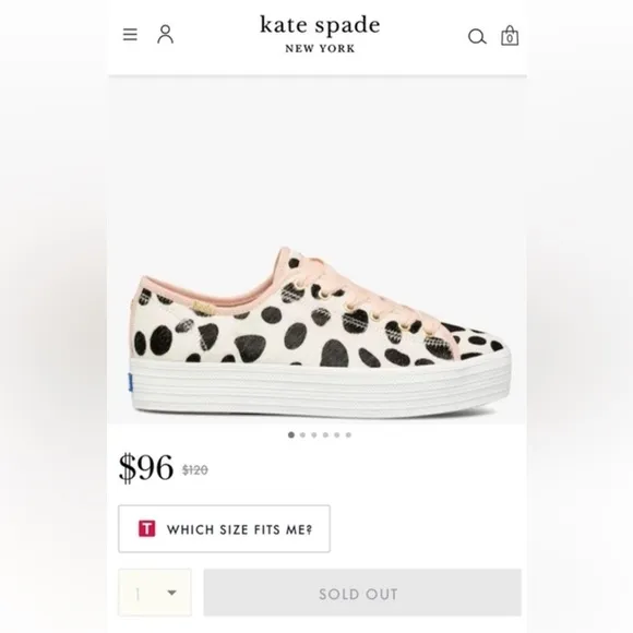 Kate Spade New York X Keds Print Calf Hair Double Decker Oversized Dot Size 8