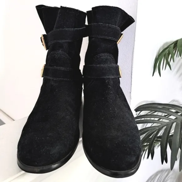 Kate Spade Sabina Boots Black Leather Source Biker Moto Women's Sz 10.5
