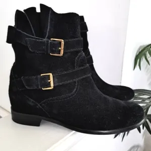 Kate Spade Sabina Boots Black Leather Source Biker Moto Women's Sz 10.5