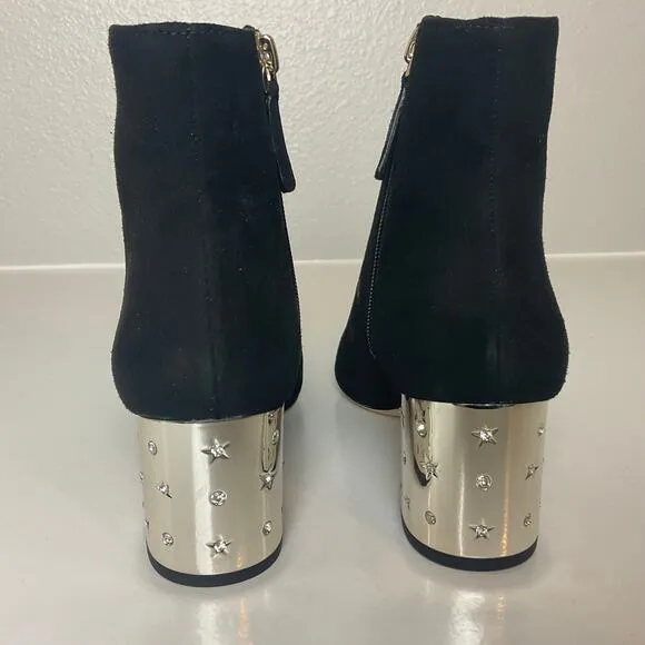 Kate Spade Women's Boots Size US 5.5 Black Suede Studded Block Heel Serendipity