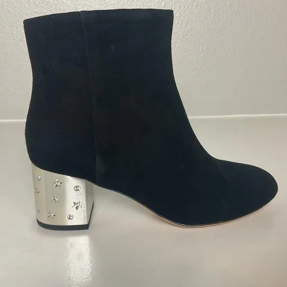 Kate Spade Women's Boots Size US 5.5 Black Suede Studded Block Heel Serendipity