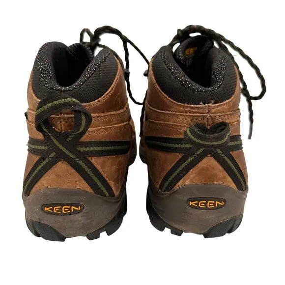 Keen Men's Brown Leather Detroit Steel Toe Lace Up Work Boots Size 9.5D