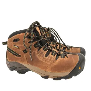 Keen Men's Brown Leather Detroit Steel Toe Lace Up Work Boots Size 9.5D