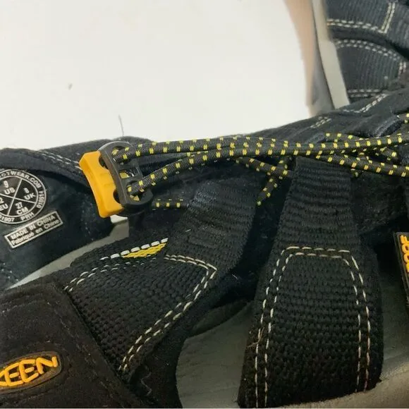 Keen Mens Hiking Sport Sandals Black Gray Adjustable Bungee Cord US 9/42