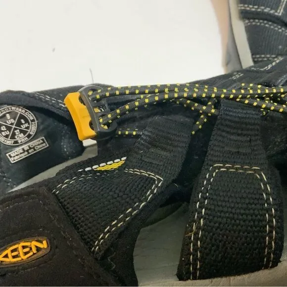 Keen Mens Hiking Sport Sandals Black Gray Adjustable Bungee Cord US 9/42