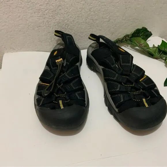 Keen Mens Hiking Sport Sandals Black Gray Adjustable Bungee Cord US 9/42