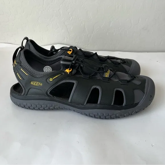 Keen Men’s SOLR Water Hiking Sandals NEW NWOT Black Gold Size 14
