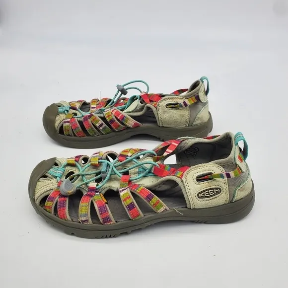 Keen Shoes Youth 5 Whisper Raya Sport Water Hiking Sandals Fusion Rainbow