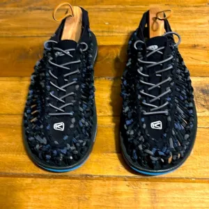 Keen Uneek 1014617 Black Grey Fishermen Hiking Sandals Cord Braided Rope M 11