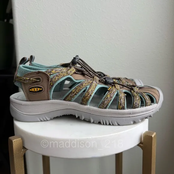 Keen Whisper Cascade Blue Turquoise Tan Brown Hiking Water Sandals New size 10
