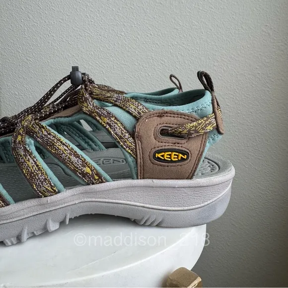 Keen Whisper Cascade Blue Turquoise Tan Brown Hiking Water Sandals New size 10