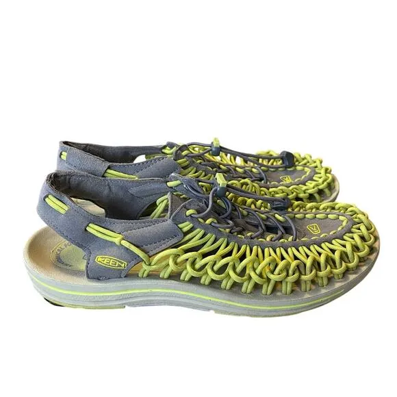 Keen Womans 11 Uneek Open Air Hiking Sneaker Elastic Cord Water Sandals Green