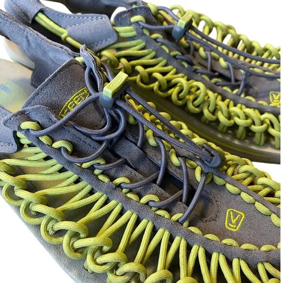 Keen Womans 11 Uneek Open Air Hiking Sneaker Elastic Cord Water Sandals Green