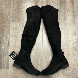 Kenneth Cole Reaction vegan suede black over the knee wide calf boots size 6