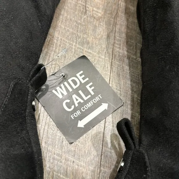 Kenneth Cole Reaction vegan suede black over the knee wide calf boots size 6