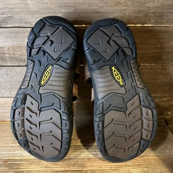 Kids Keen Newport H2 Brown Leather‎ Outdoor Hiking Water Shoes Sandals Size 4 Y