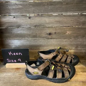 Kids Keen Newport H2 Brown Leather‎ Outdoor Hiking Water Shoes Sandals Size 4 Y