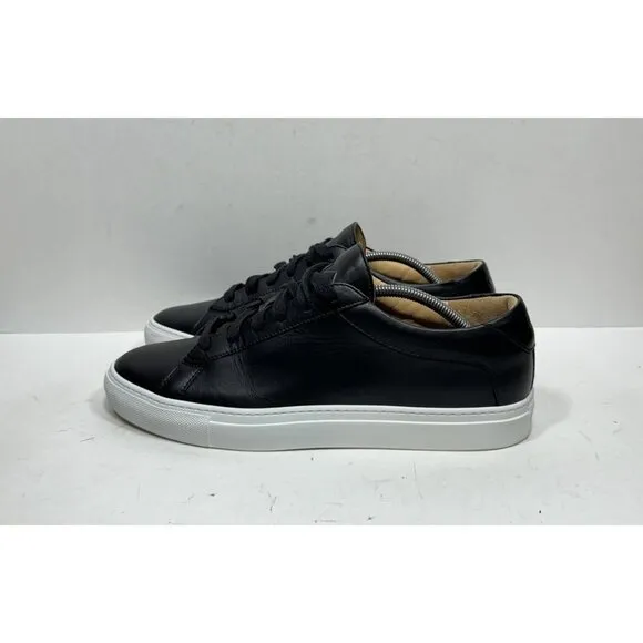 KOIO Capri Low Top Sneaker Black Leather Lace Up Casual Mens Size 11 / 44 Shoes