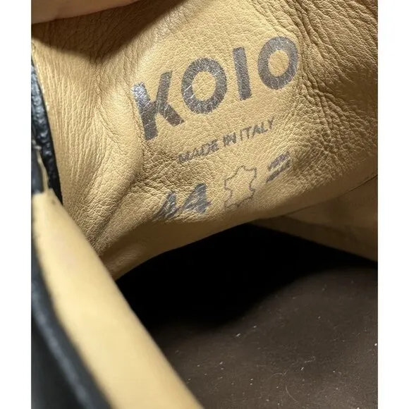KOIO Capri Low Top Sneaker Black Leather Lace Up Casual Mens Size 11 / 44 Shoes