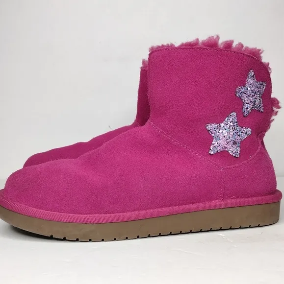 Kookaburra By Ugg Pink Star Mini Suede Girls Boots