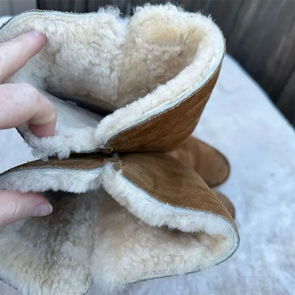 Koolaburra by UGG Women's Brown Shearling Tall Boots Wedge Heel Size 8