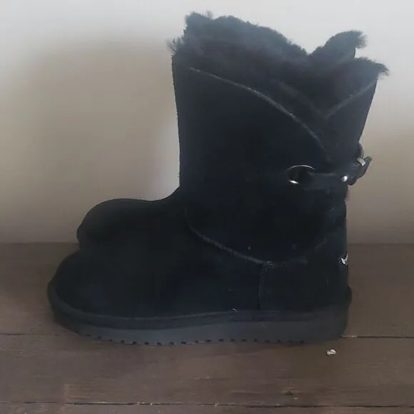 KOOLABURRA BY UGG Womens REMLEY 1105792 Black Suede Buckle Boots Size 6