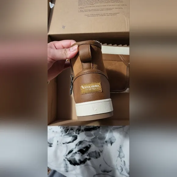 Koolaburra Tan Boots with Suede Upper and White Sole