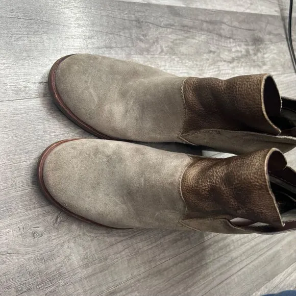 Kork Ease Castaneda Ankle Boots Booties Heeled Leather Suede Size 6 1/2