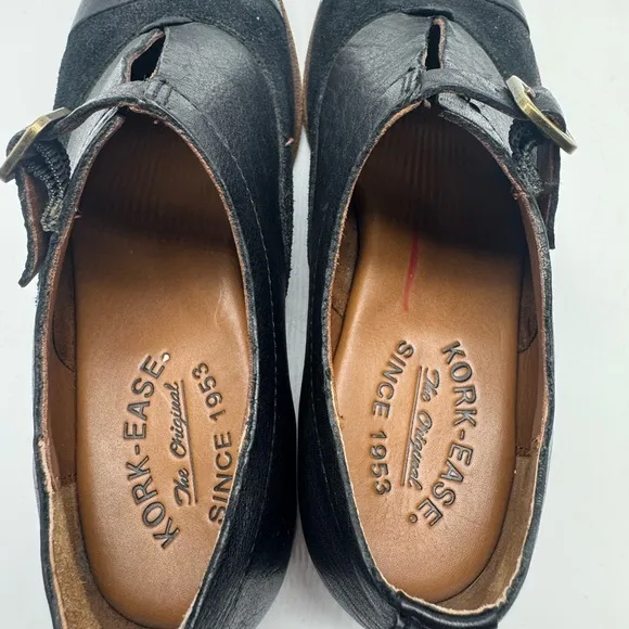 Kork-Ease Niseda Black Leather Shoes Size 6