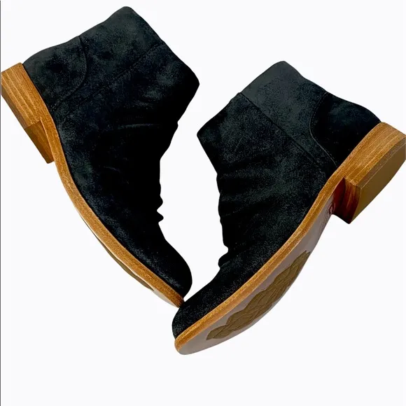 Kork-Ease Suede Giba Ruched Ankle Boots