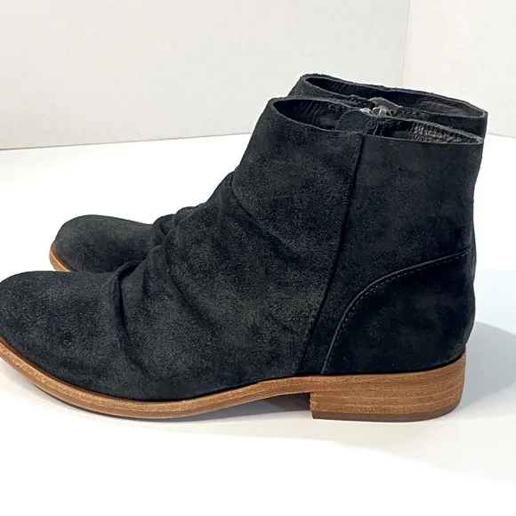 Kork-Ease Suede Giba Ruched Ankle Boots