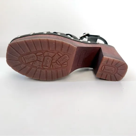 Korks Whitney Black Studded Chunky Platform Sandals