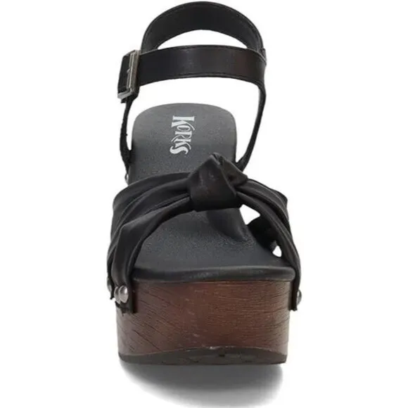 Korks Women's Black Dawson Platform Sandals Size: 9 M - NIB