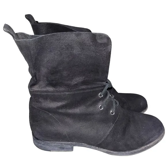 Kors Michael Kors Black Leather Peter Pan Moto Boots
