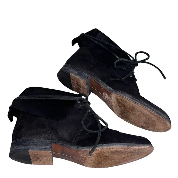 Kors Michael Kors Black Leather Peter Pan Moto Boots