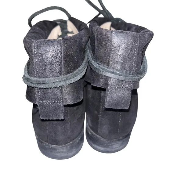 Kors Michael Kors Black Leather Peter Pan Moto Boots