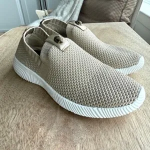 Kurt Geiger London Slip On Sneakers Gold Knit Eagle Logo Casual Shoes 39