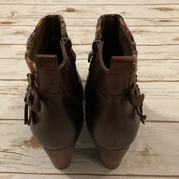 L' Artiste Spring Step Redding Ankle Boots Brown Multi EUR 42/US 10.5-11