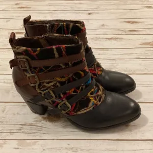 L' Artiste Spring Step Redding Ankle Boots Brown Multi EUR 42/US 10.5-11