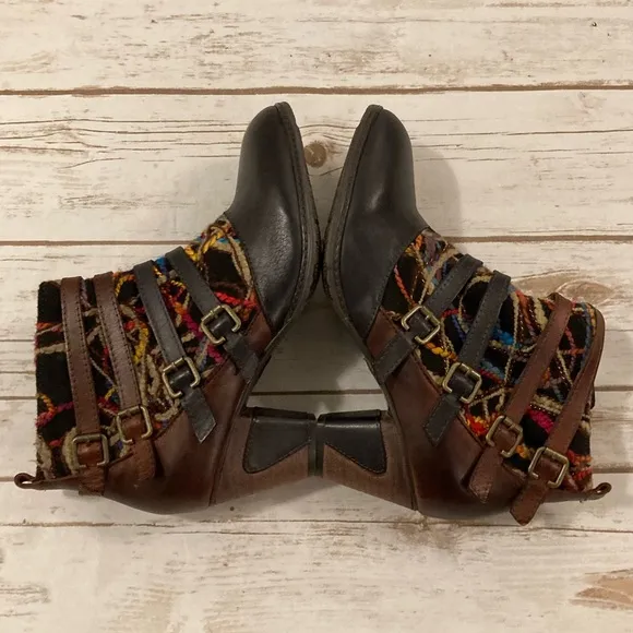 L' Artiste Spring Step Redding Ankle Boots Brown Multi EUR 42/US 10.5-11