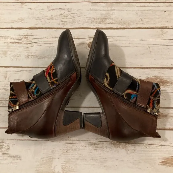 L' Artiste Spring Step Redding Ankle Boots Brown Multi EUR 42/US 10.5-11