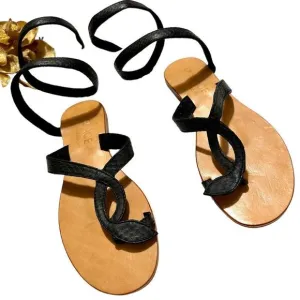 L Space Black Leather Gladiator Sandals – Size 7.5