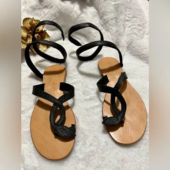 L Space Black Leather Gladiator Sandals – Size 7.5