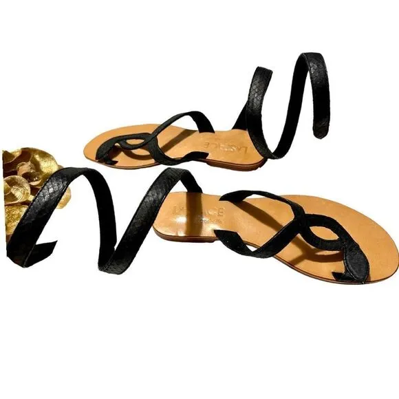 L Space Black Leather Gladiator Sandals – Size 7.5