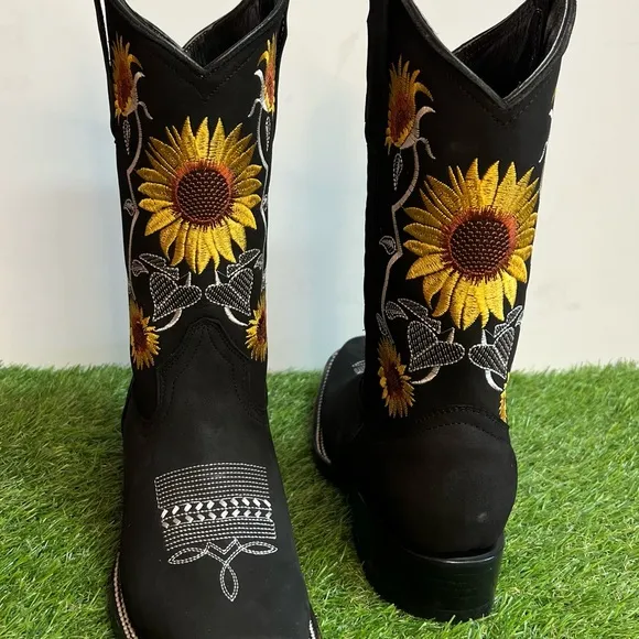Ladies Leather Cowgirl Rodeo Western Mexican Boots Bota Mujer Vaquera de piel
