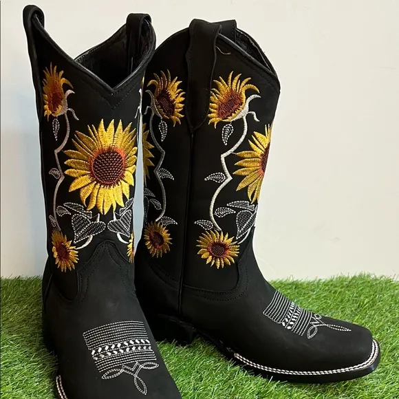 Ladies Leather Cowgirl Rodeo Western Mexican Boots Bota Mujer Vaquera de piel